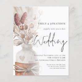 予算パンパスグラスオーバーレイQRコードウェディング招待