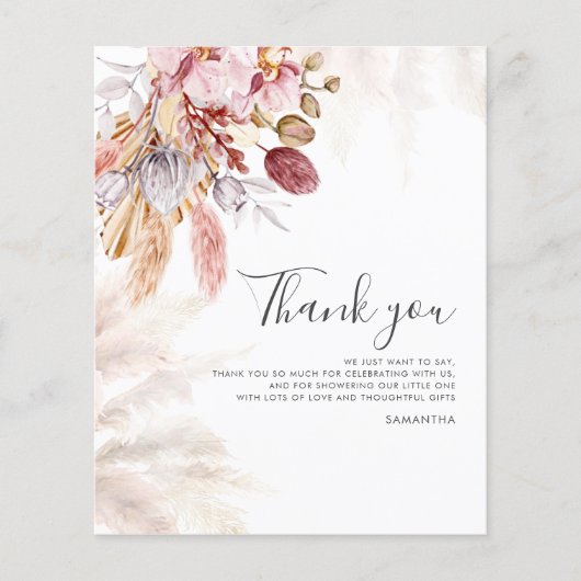 予算パンパスグラススクリプトベビーシャワーありがとう (正面)