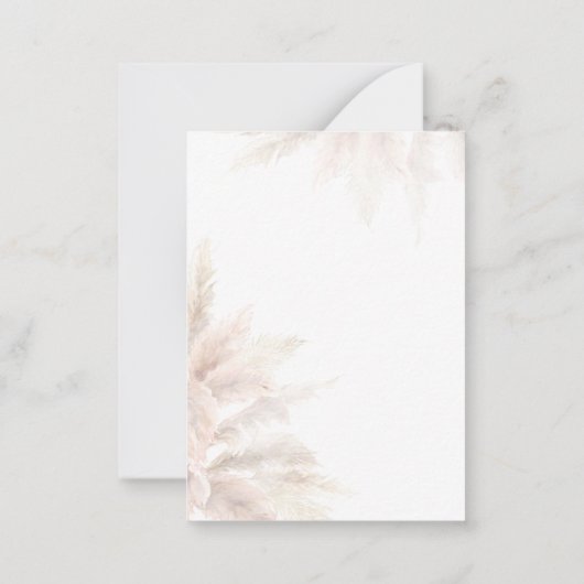 予算パンパスグラススクリプトベビーシャワーありがとう ノートカード (裏面)