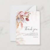 予算パンパスグラススクリプトベビーシャワーありがとう ノートカード (正面)