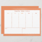 予算パーソナライズされたオレンジ週間スケジュール (正面/裏面)