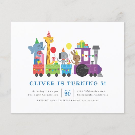 予算パーティー動物トレイン子供の誕生日パーティー (正面)