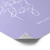 予算パーティー10月パープル薄紫誕生日へようこそ ポスター (角)