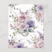 予算パープルと赤面フローラ日付カードの保存 (裏面)