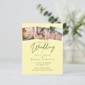 予算パープルイエローグレーカラーウェディング招待 (スタンド正面)