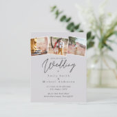 予算パープルイエローグレーカラーウェディング招待 (スタンド正面)