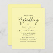 予算パープルイエローグレーカラーウェディング招待 (正面/裏面)