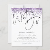 予算パープルグリッタースクリプト私たちは結婚式の招待をする (正面)