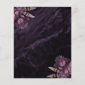 予算パープルバラ金ゴールドフローラ結婚式の招待 (裏面)