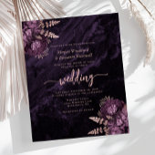 予算パープルバラ金ゴールドフローラ結婚式の招待