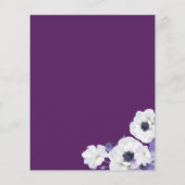 予算パープル王室のフローラRSVPカード (裏面)