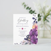 予算パープル王朝の暗いフローラ結婚式の招待 (スタンド正面)