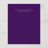 予算パープル王朝の暗いフローラ結婚式の招待 (裏面)