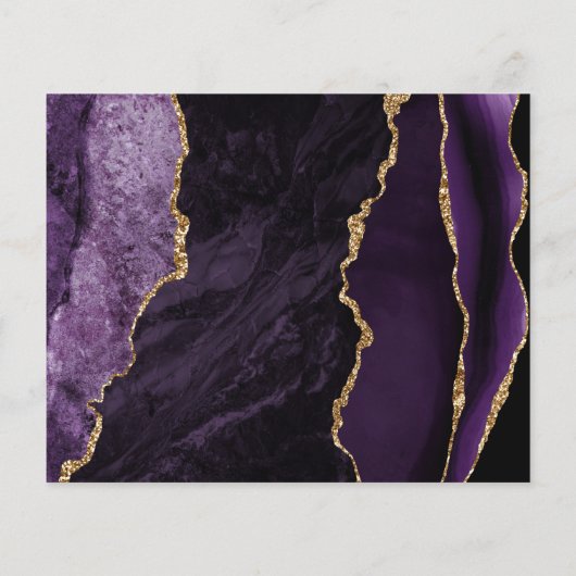 予算パープル瑪瑙の結婚式の日付を保存 (裏面)