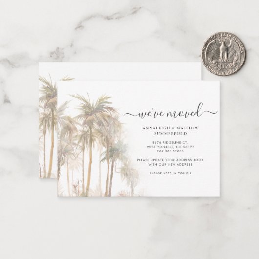 予算パームツリー引っ越しましたの移動発表 ノートカード (正面/裏面インサイチュ)