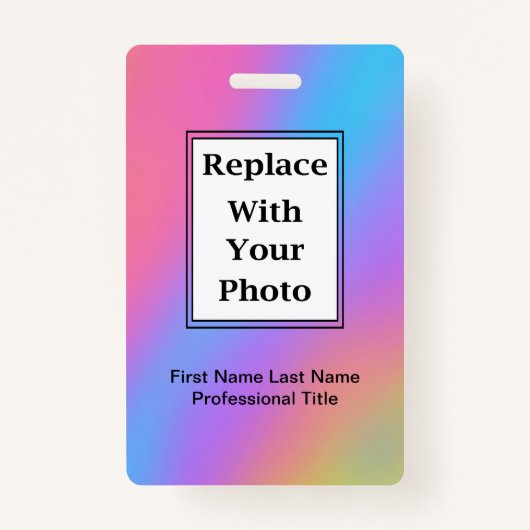 予算ビジネス従業員の写真IDバッジ バッジ (正面)