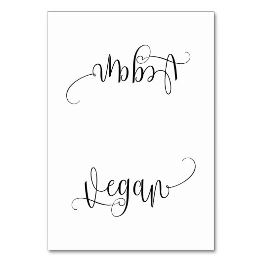 予算ビーガンテーブルテントカード テーブルナンバー (正面)