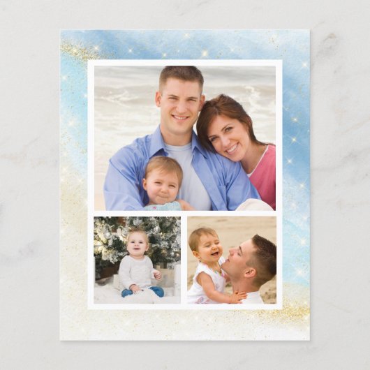 予算ビーチウミガメ海の海グリーティングフォトカード (裏面)