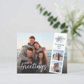 予算ビーチスクリプト3 Photo Collageクリスマスカード (スタンド正面)