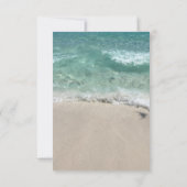 予算ビーチティール（緑がかった色）ターコイズサンディ結婚海 招待状 (裏面)