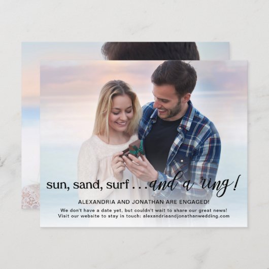 予算ビーチテーマ婚約発表写真 (正面/裏面)