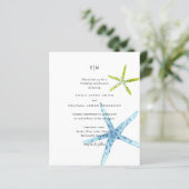 予算ビーチライフブルーライム結婚式招待状 (スタンド正面)