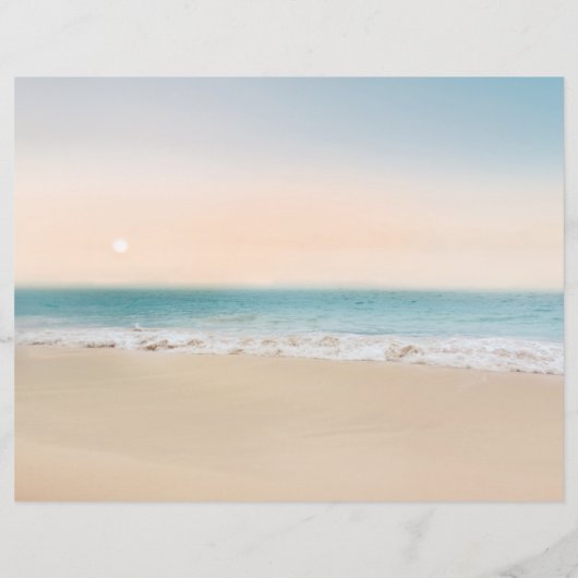 予算ビーチ先結婚式招待状 (裏面)