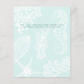 予算ビーチ先結婚式詳細の挿入 (裏面)