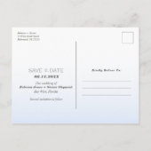 予算ビーチ写真ウェディング日付の保存 案内ポストカード (裏面)