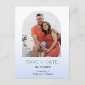 予算ビーチ写真ウェディング日付の保存 案内ポストカード (正面)