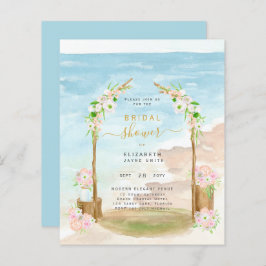 予算ビーチ沿岸ブライダルシャワー招待