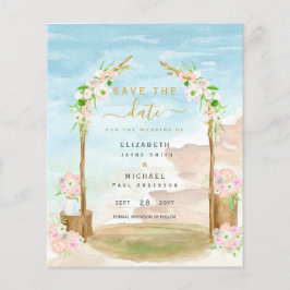 予算ビーチ沿岸救目的地招待状 チラシ