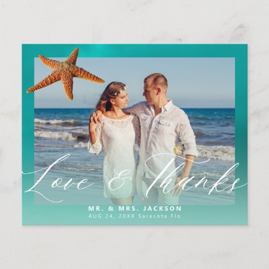 予算ビーチ結婚式カスタムの写真感謝していあなた (正面)