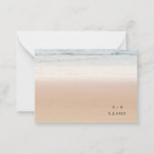 予算ビーチ結婚式保存日付招待状 ノートカード (裏面)