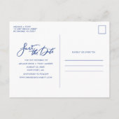 予算ビーチ結婚式日付の保存 案内ポストカード (裏面)