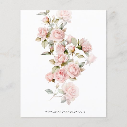 予算ピンクと緑の日付保存招待状 (裏面)