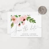 予算ピンクのエレガントな結婚式は日付を保存 ノートカード (正面/裏面インサイチュ)