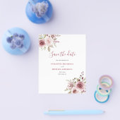予算ピンクのフローラ結婚式の日付を保存 チラシ (シングル)