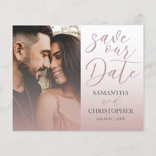 予算ピンクの写真の日付を結婚保存 (正面)