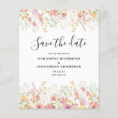 予算ピンクの水の色のフローラ保存日付 チラシ (正面)