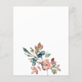 予算ピンクの花模様結婚式の日付を保存 (裏面)