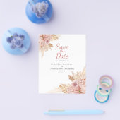 予算ピンクボホフローラ保存日付 チラシ (シングル)