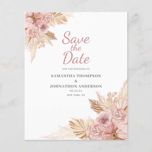 予算ピンクボホフローラ保存日付 チラシ (正面)