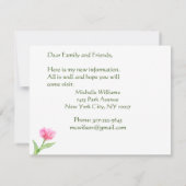 予算ピンクローズエレガントフローラ移動 案内状 (裏面)