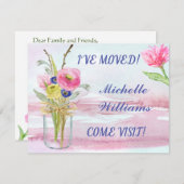 予算ピンクローズエレガントフローラ移動 案内状 (正面/裏面)