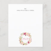 予算ピンク赤面フローラ保存日 チラシ (裏面)