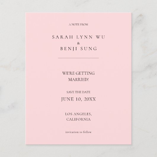 予算ピンクBミニマルモダンリスト2V2日付の保存 チラシ (正面)