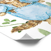 予算ピーターうさぎ赤ちゃんシャワー歓迎サイン ポスター (角)