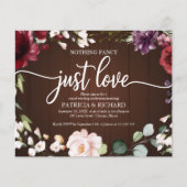 予算ファンシーなし素朴結婚式招待状 (正面)