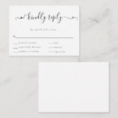 予算ファンシーミニマリスト結婚式RSVP応答カード ノートカード (正面/裏面)